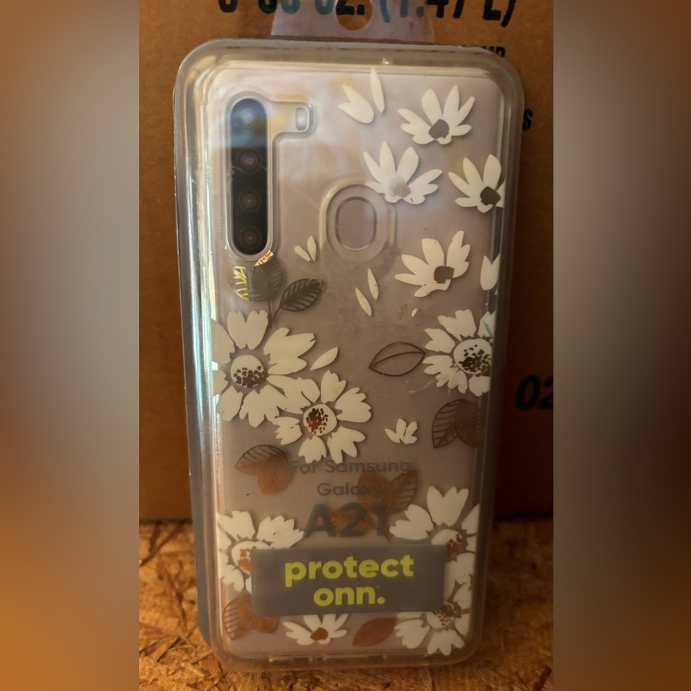 Clear Floral Black and White Phone Case